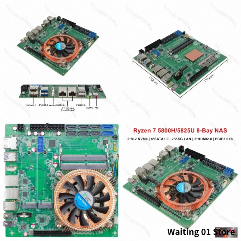 Nas Motherboard 8 Sata Mini Itx - Compatibel met Topton AMD Ryzen 7